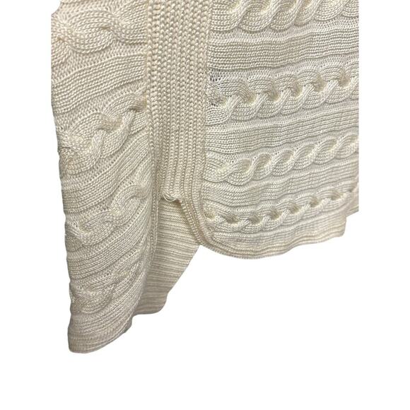 New Ralph Lauren Women's Cream Ribbed Knit Open Front Cardigan Size Small (S) - Picture 8 of 8